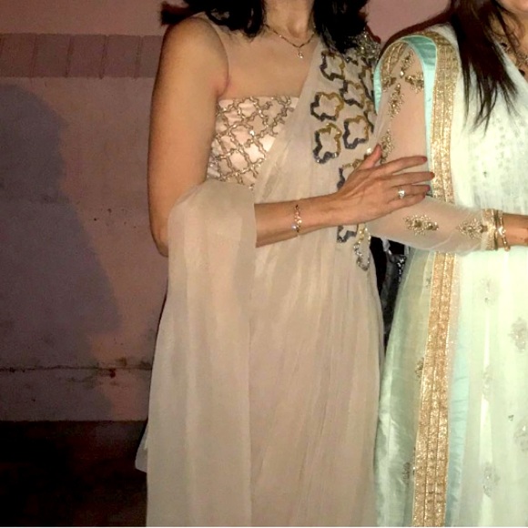 NWOT Stitched Pleated Saree. Sz: S